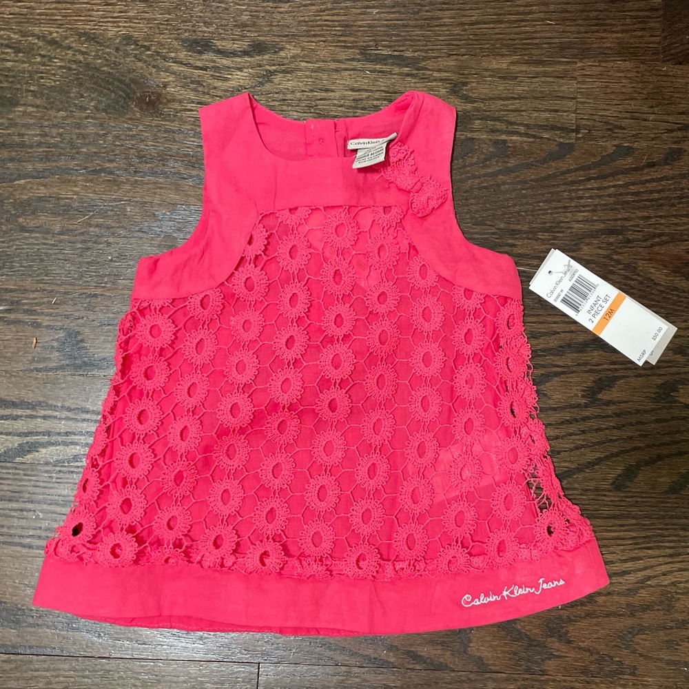 Calvin Klein Sleeveless Eyelet Tunic